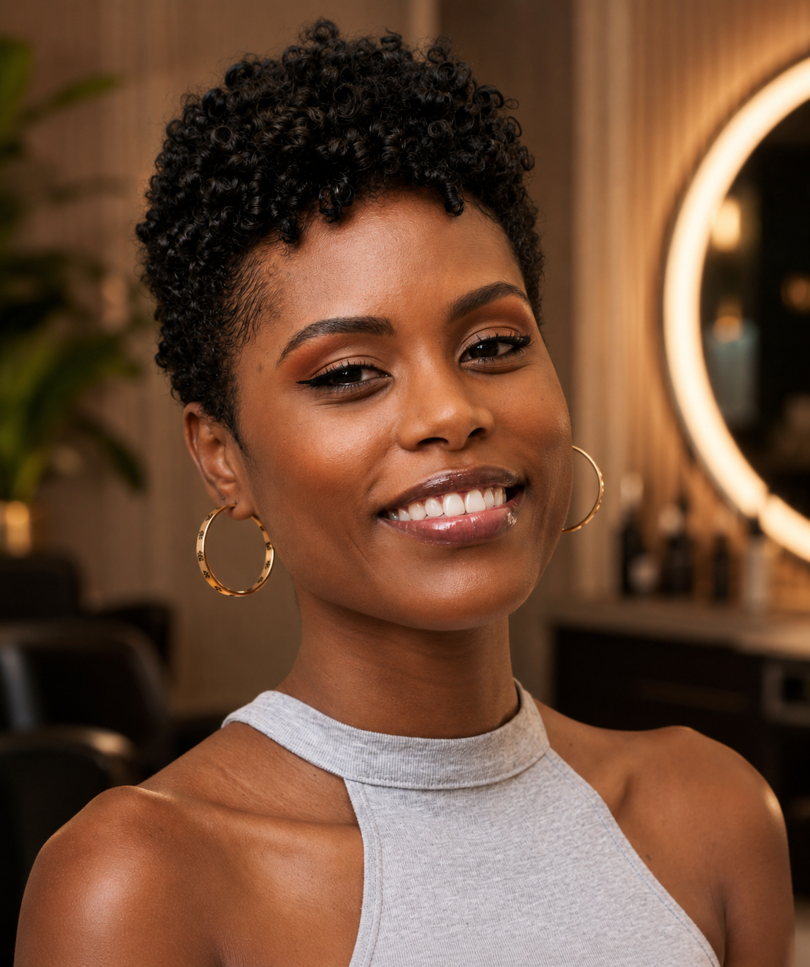 Healthy scalp and natural curls after treatment